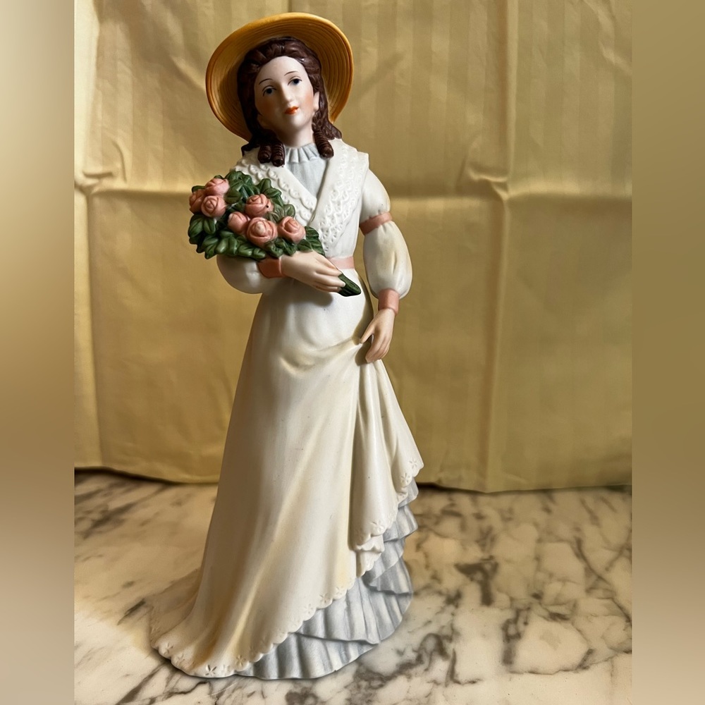 Vintage HOMCO #1468 PORCELAIN Figurine CHARLOTTE ROSE Victorian Lady